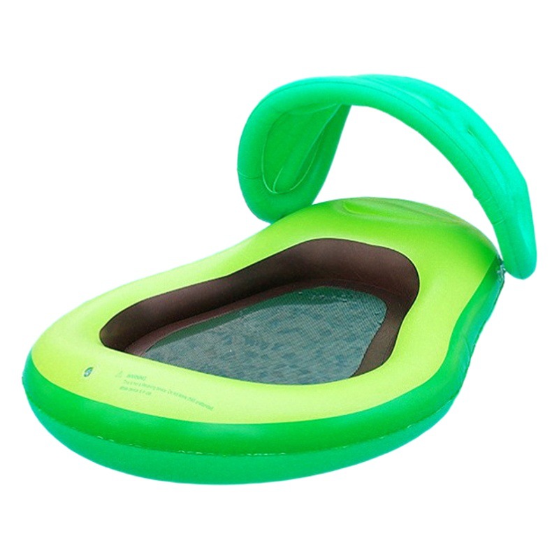 Cross-Border Large Unicorn Float Pvc Adult Water Play Toy with Net Sunshade Lounge Chair Inflatable Water Bed Swimming Ring