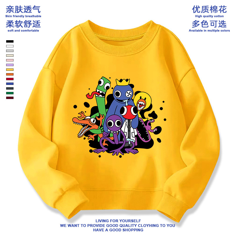 Picture of Rainbow friends peripheral Rainbow friends clothes children's sweater mouth water monster boys and girls round neck children's clothing