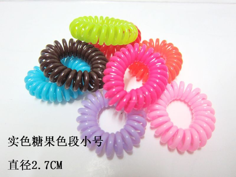 Picture of Candy Color Bold Bracelet Telephone Line Hair Ring Extra Large Rubber Band South Korea Headwear Hair Accessories Headband Spring Ring