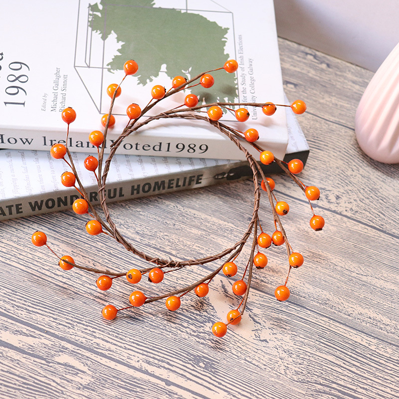 Halloween Autumn Orange Berry Wreath Paper Roll Table Decoration Thanksgiving Candle Holder Wreath Christmas Present