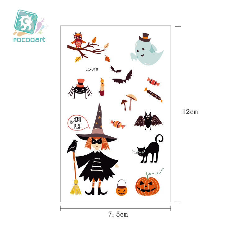 Picture of New Halloween Tattoo Sticker Funny Cartoon Fun Children Tattoo Sticker Disposable Tattoo Sticker Disposable