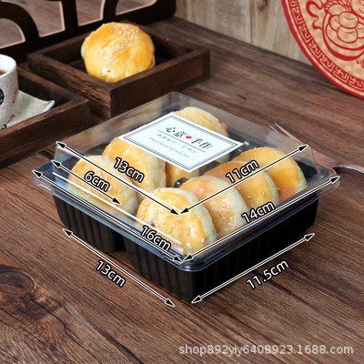 Picture of Old woman cake packaging box crisp cake peach cake moon cake mung bean cake baking west point transparent plastic flower cake packaging box