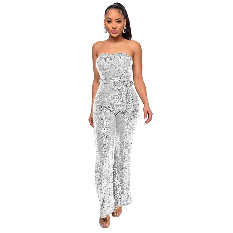 Picture of Tube Top Sleeveless Sequined Jumpsuit Hot-Selling Tube Top Sleeveless Sequined Jumpsuit