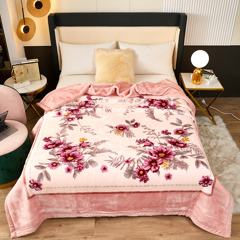 Picture of Raschel Blanket Double Thickened Blanket Super Soft Fleece Blanket Cover Blanket Wedding Red Blanket Warm Blanket Gift Wholesale