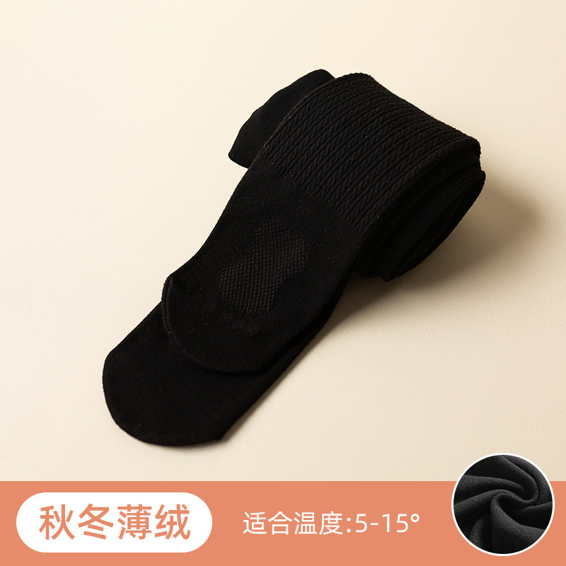 Picture of Autumn and winter thin velvet medium-thick small feet children's leggings non-slip bottom watermelon crotch dragon claw wool cotton girls' pantyhose