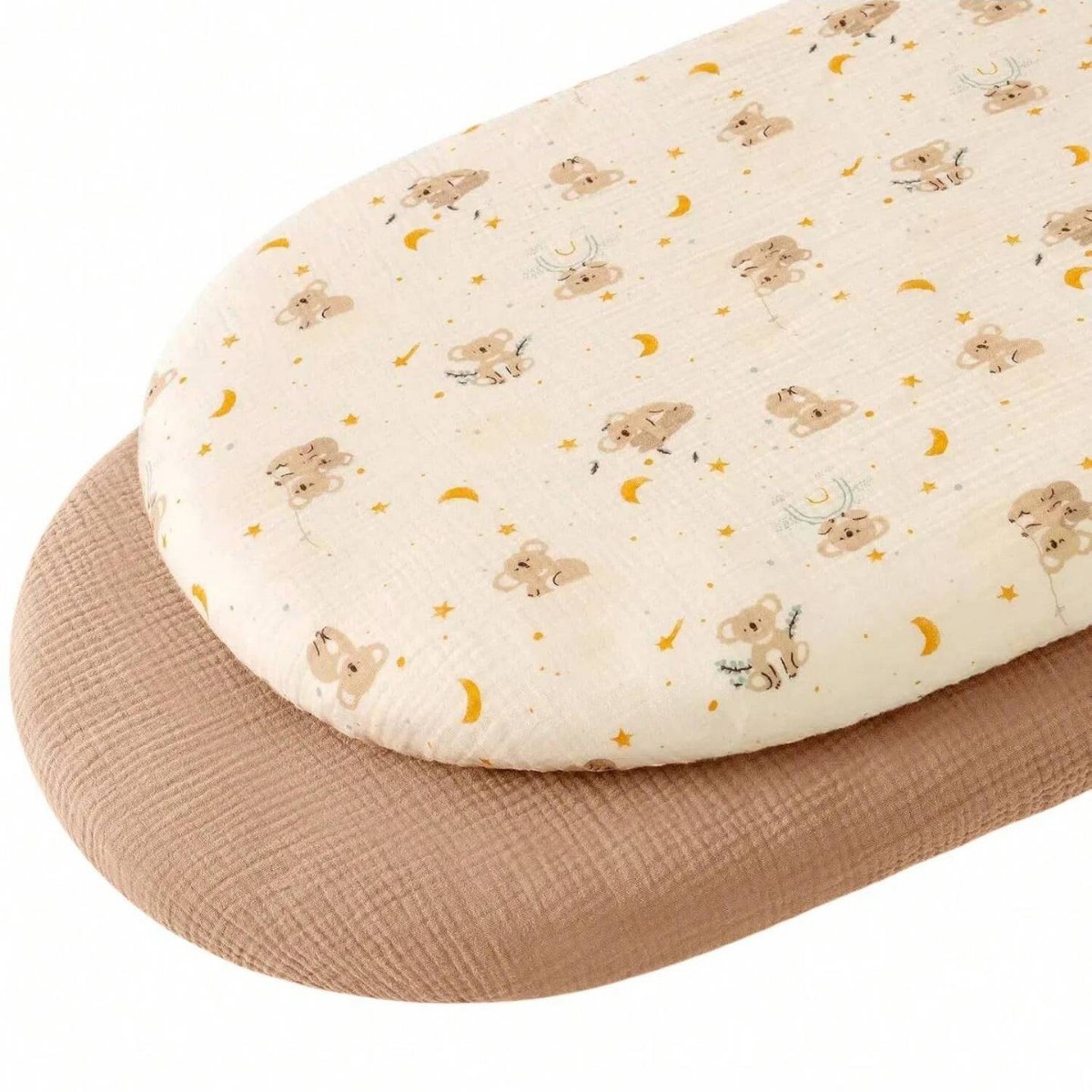 Picture of Cross-border Baby Cradle Bed Cover 2-piece Printed Breathable Skin-friendly Cotton Yarn Cradle Mattress Removable Change Cover