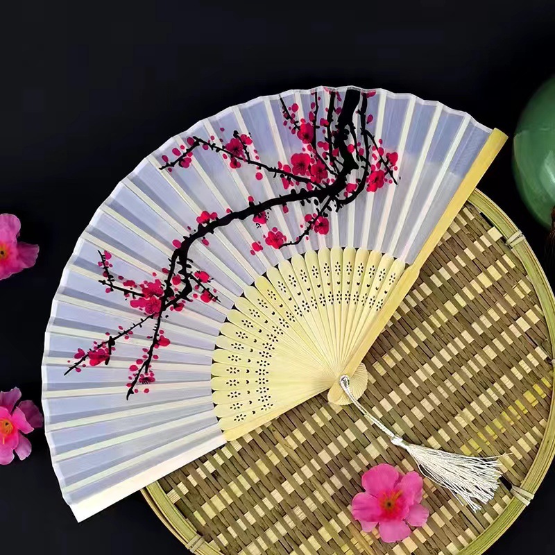 Picture of Folding Fan Bamboo Ancient Fan Student Girl Chinese Style Small Fan Scenic Spot Export Wholesale Retail Gift Decorative Fan