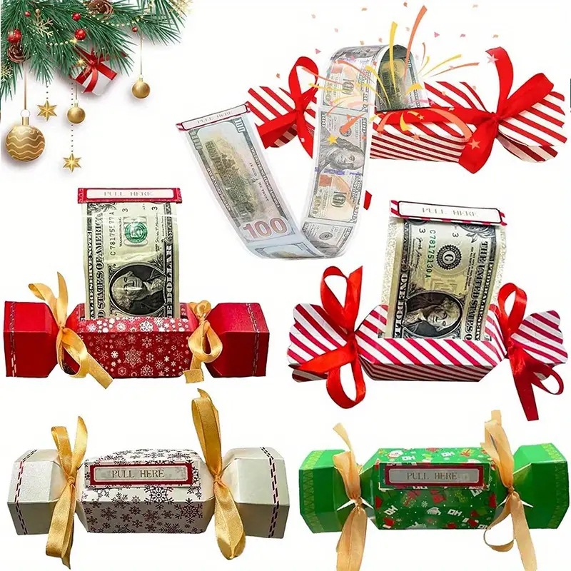 Cross Border Christmas Candy Money Box Surprise Money Bag-Rectangular Christmas Money Bag Surprise Gift Box
