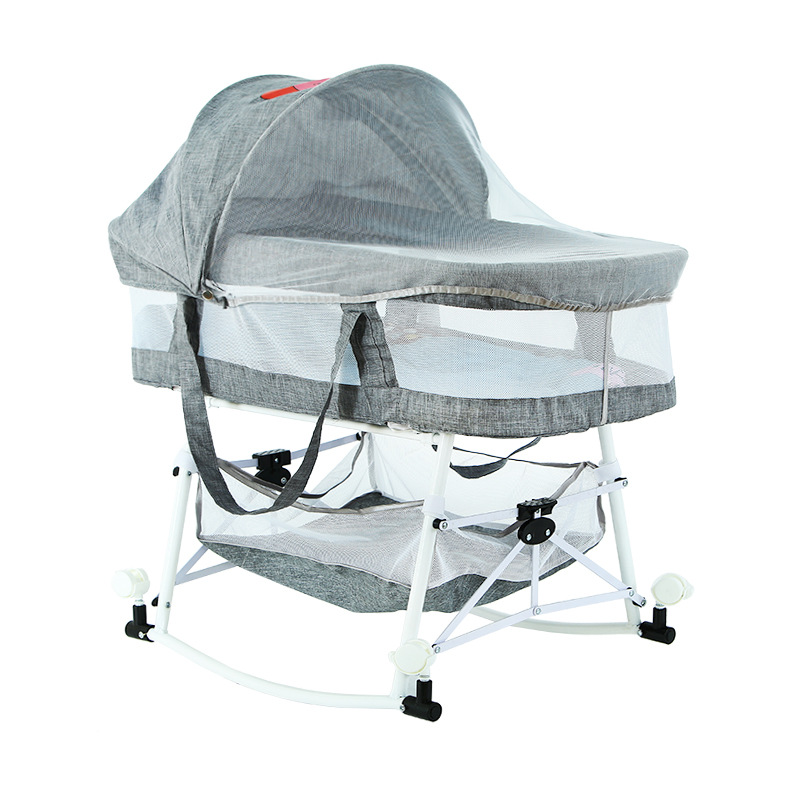 Picture of Crib Baby Cradle Bed Foldable Multifunctional Newborn Children's Bed Movable Outdoor Portable Shaker