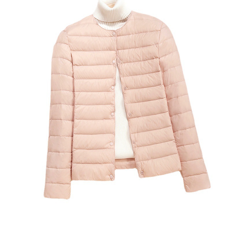 Picture of Lightweight Down Jacket Women's Short New Round Neck Thin Inner Liner Slim-fit Inner Wear Base plus size Jacket Trendy