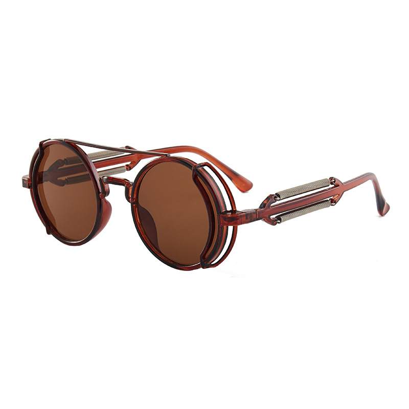 Picture of New Pc Sunglasses Steam Cyberpunk Double Spring Leg Glasses Fashion Trendy Sunglasses Cross-Border Round Manufacturer
