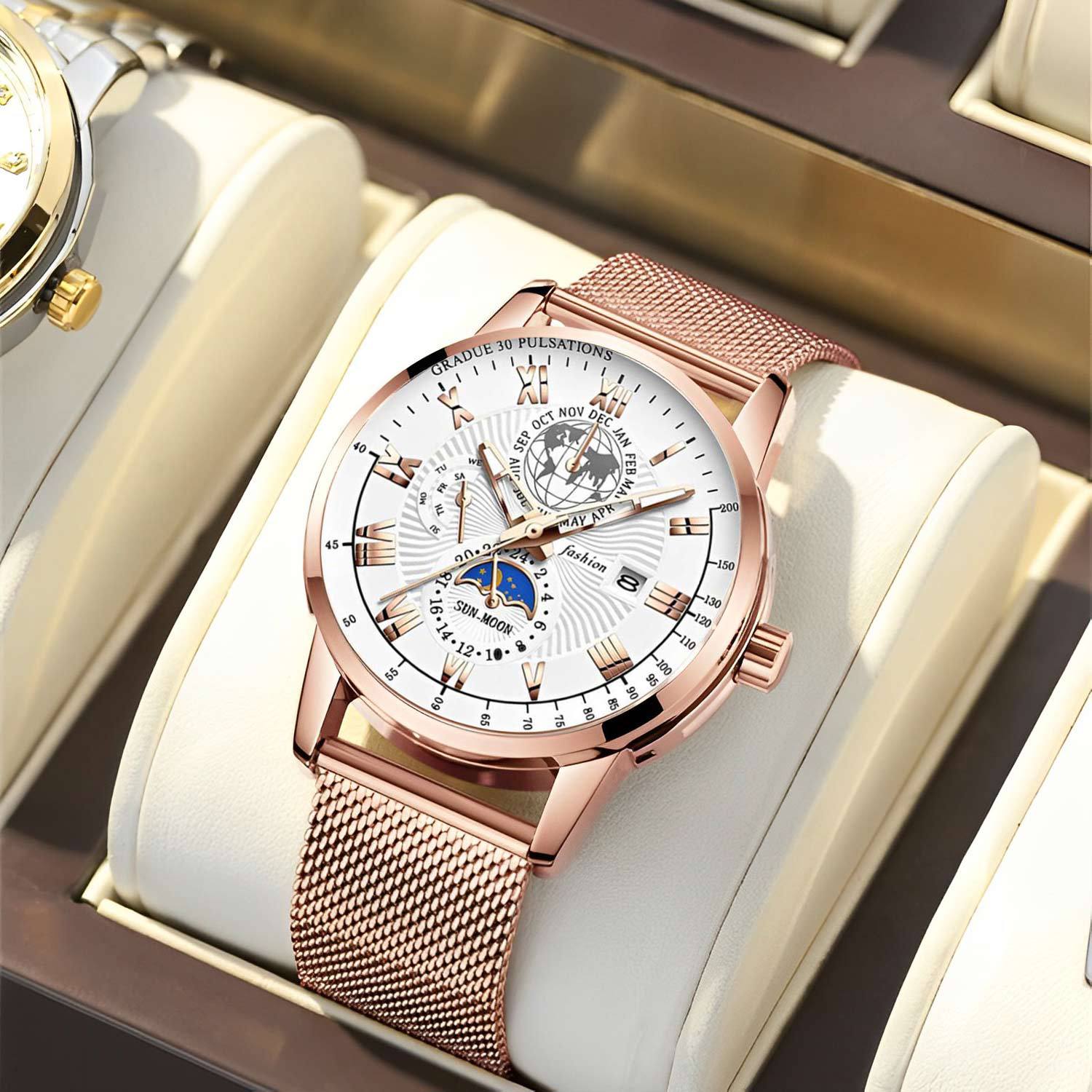 2024 new automatic movement Men's Watch fashion business trend Korean luminous calendar watch men's watch