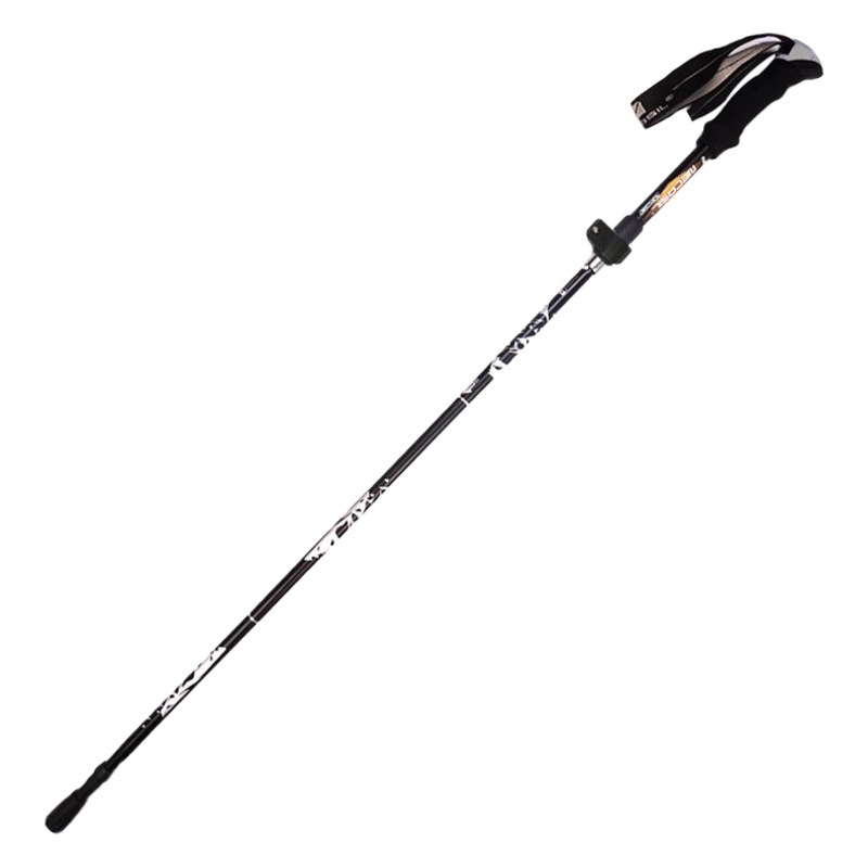 Newcastle Mountaineering Staff Folding Staff Ultra Light 7075 Aluminum Alloy Steel Ball Lock 5-section Tungsten Steel Tip with Cloth Bag N85