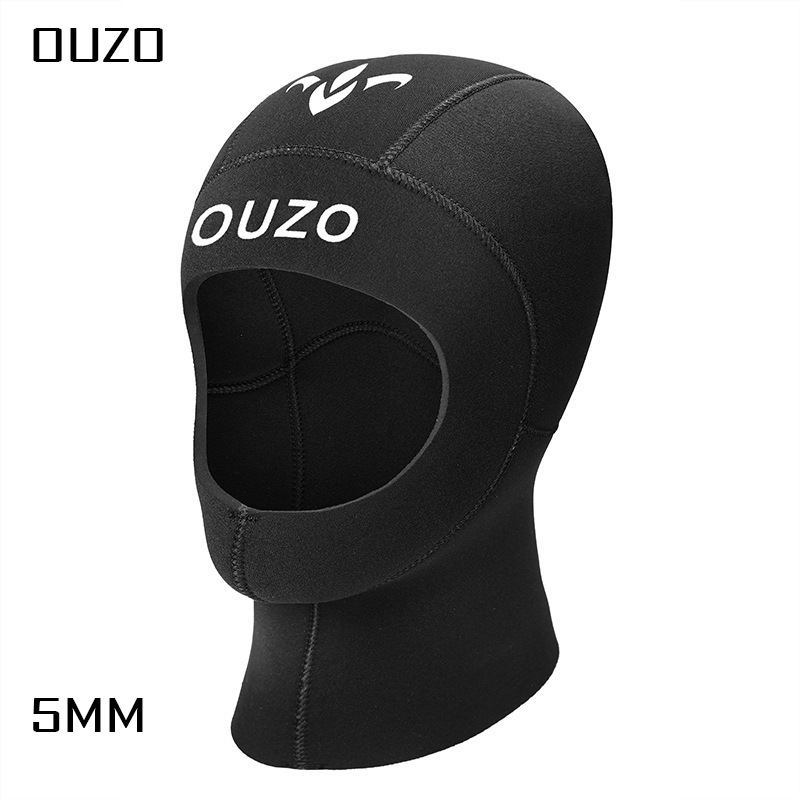 Factory Wholesale 5mm Diving Cap Ouzo Thickeneded Warm and Cold-Proof Exhaust Diving Hood Surfing and Snorkeling Winter Swimming Cap