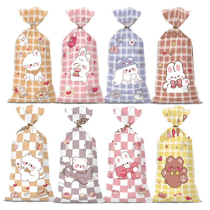 Original Cute Cartoon Flat Mouth Snowflake Crisp Dried Candy Packaging Bag Cookies for School Season Children's Birthday Gift