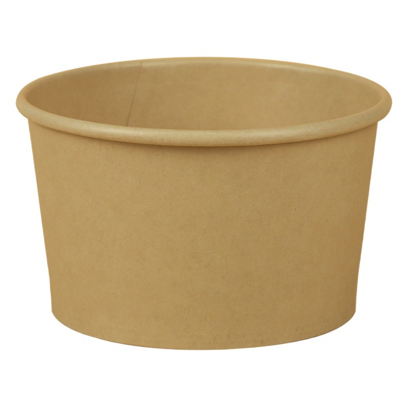 Disposable soup cup wholesale custom commercial porridge cup round with lid porridge packing box does not leak soup kraft paper bowl