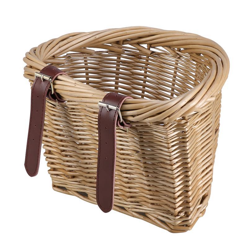 Rattan bicycle basket wicker basket washable woven basket children's bicycle basket wicker basket woven