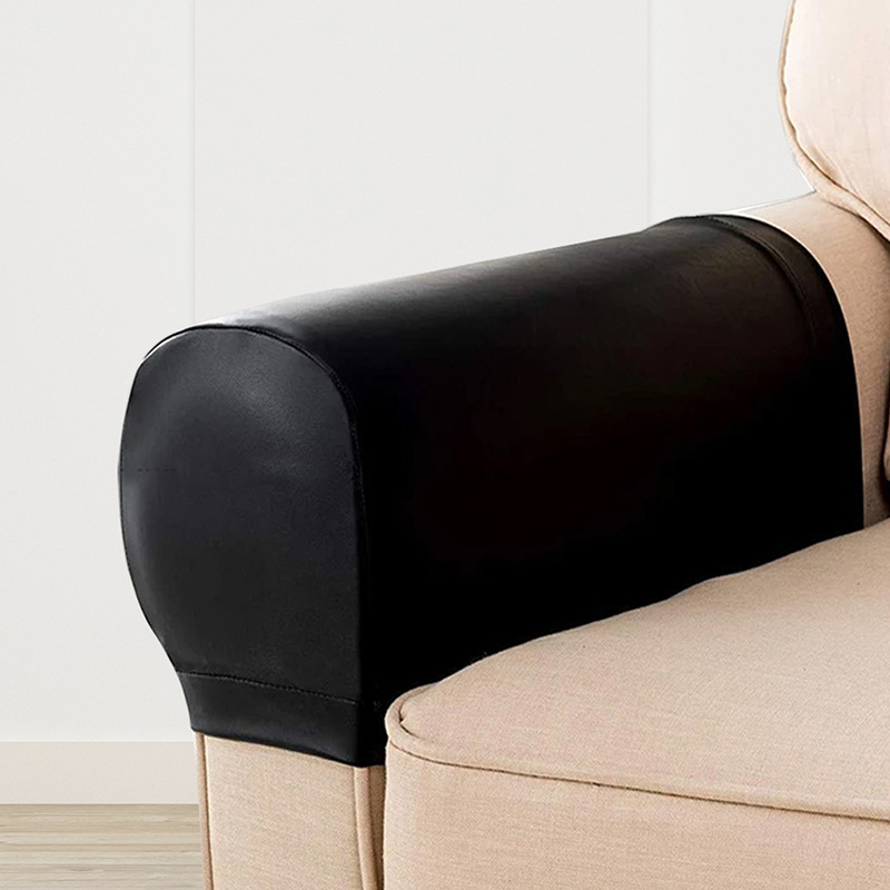 High Elastic Sofa Armrest Cover Pu Leather Armrest Protective Cover Household Two-Piece Simulated Leather Armrest Cushion Cover Simple