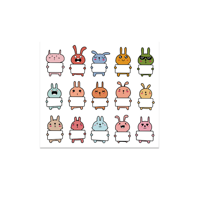Cross-border Wholesale Cute Animal Name Stickers 15 Design Blank Word Stickers Children's Stickers Stationery Stickers