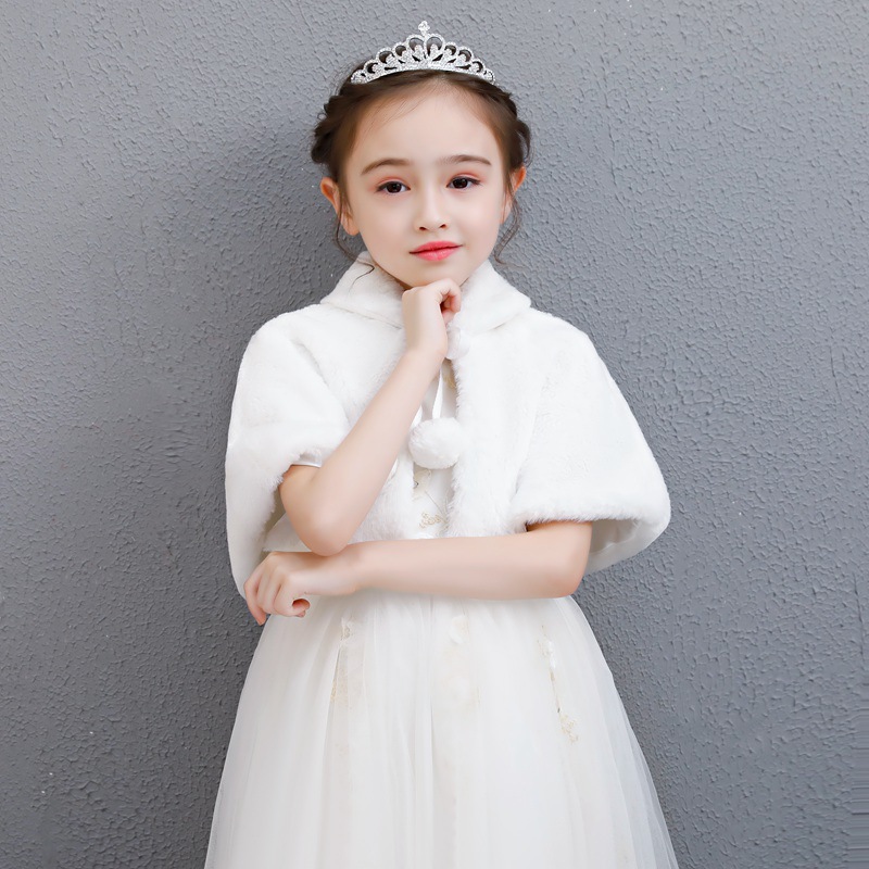 Picture of Children's dress shawl women's Cape flower children's autumn and winter girls small Cape Princess skirt coat warm wholesale
