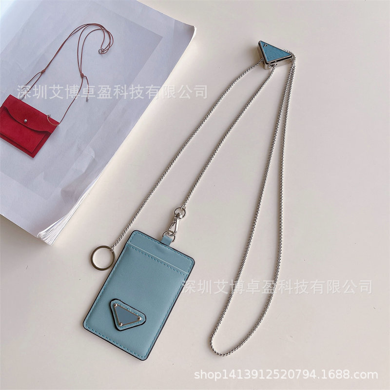 Picture of European and American Luxury Triangle Metal Chain Work Card Card Bag Trendy Card Case Hanging Neck Ins-style Crossbody ID Card