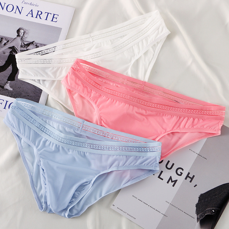Summer new men's briefs wholesale men's bullet separation breathable sexy men's ice silk briefs
