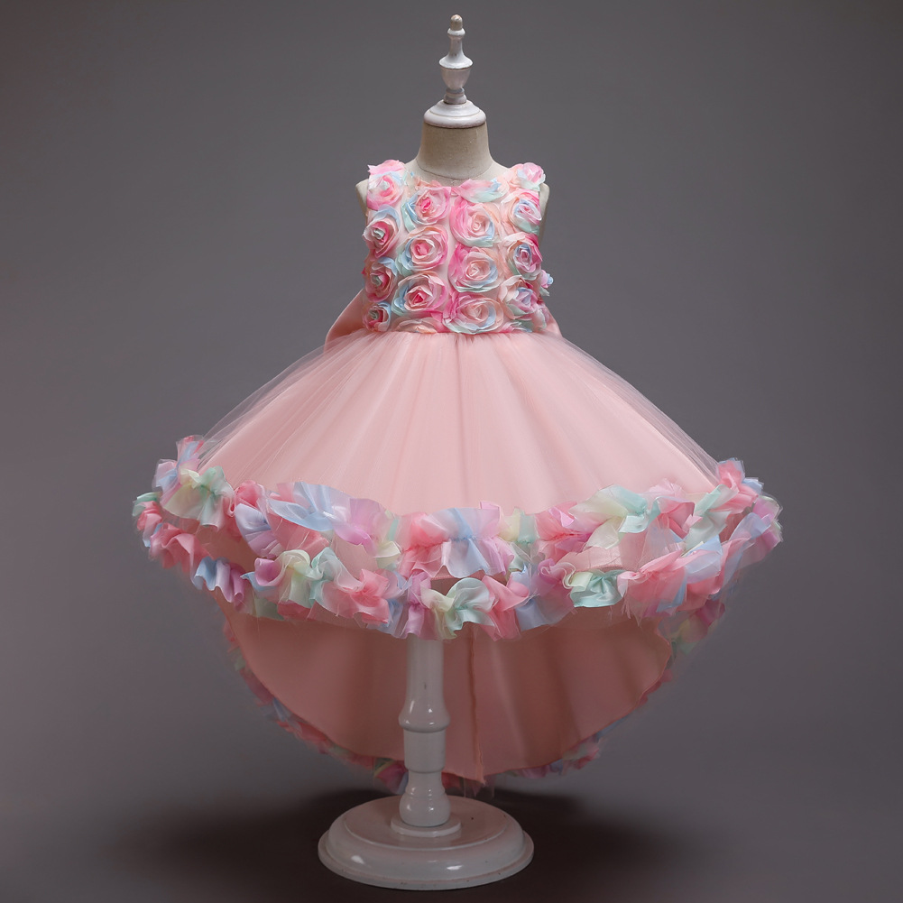 Picture of Amazon children's skirt children's colorful princess puffy wedding dress girls trailing dress Girls' dress