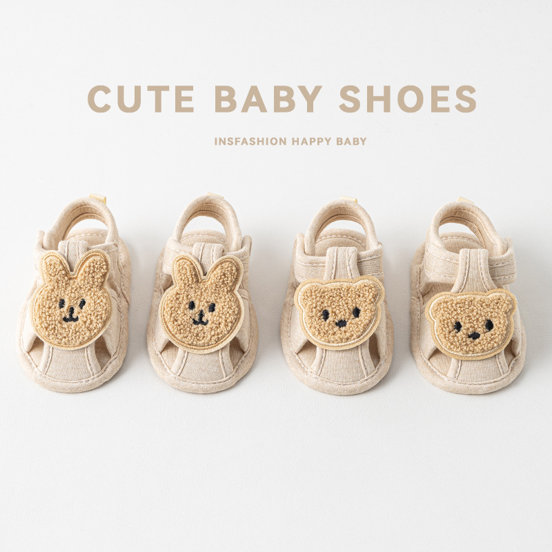 Men's and women's baby shoes spring and summer 0-1 years old do not drop shoes baby sandals breathable 6-12 months soft bottom step front shoes
