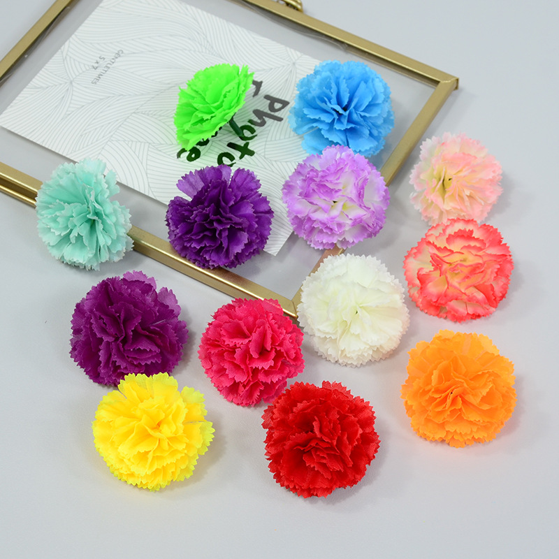 Artificial Carnations for Wedding Backdrop Flower Walls and Aisle Arrangements, Cross-Border Supply of Silk Carnations