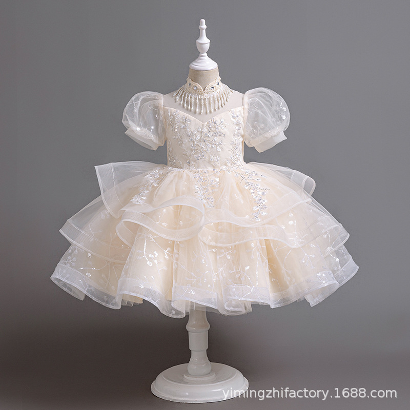 Picture of Amazon foreign trade girl dress model catwalk costume host costume unkempt dress children's princess dress