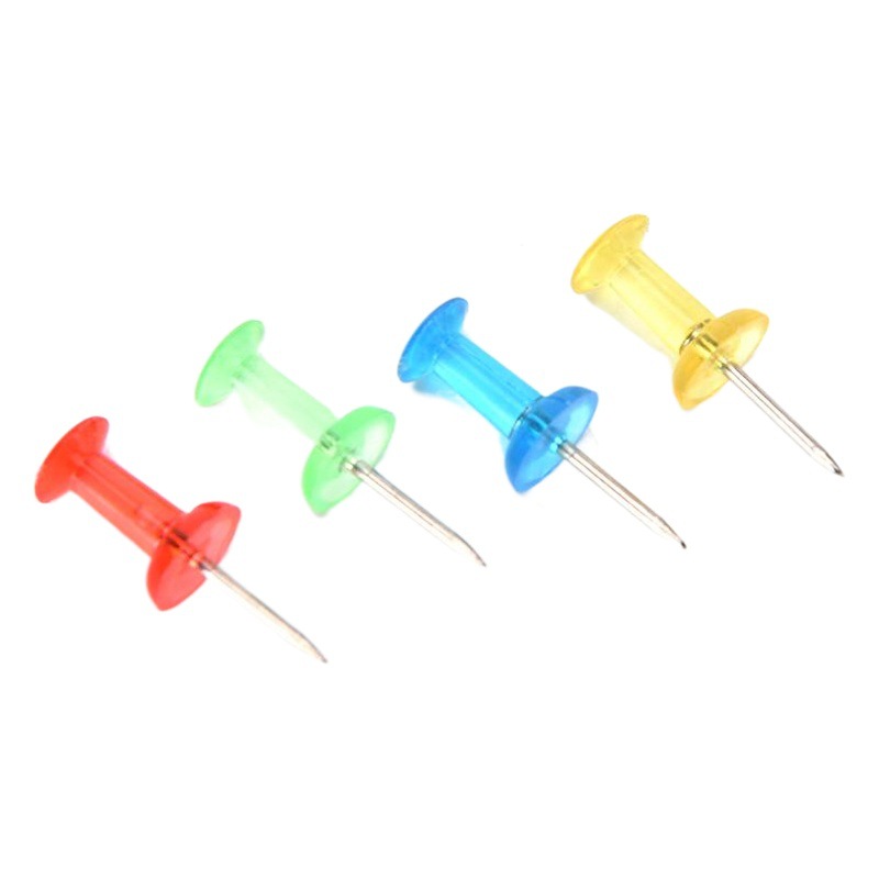 Picture of Color transparent I-shaped nail tack painting Cork nail pin nail sketch press nail environmentally friendly plastic American pushpin