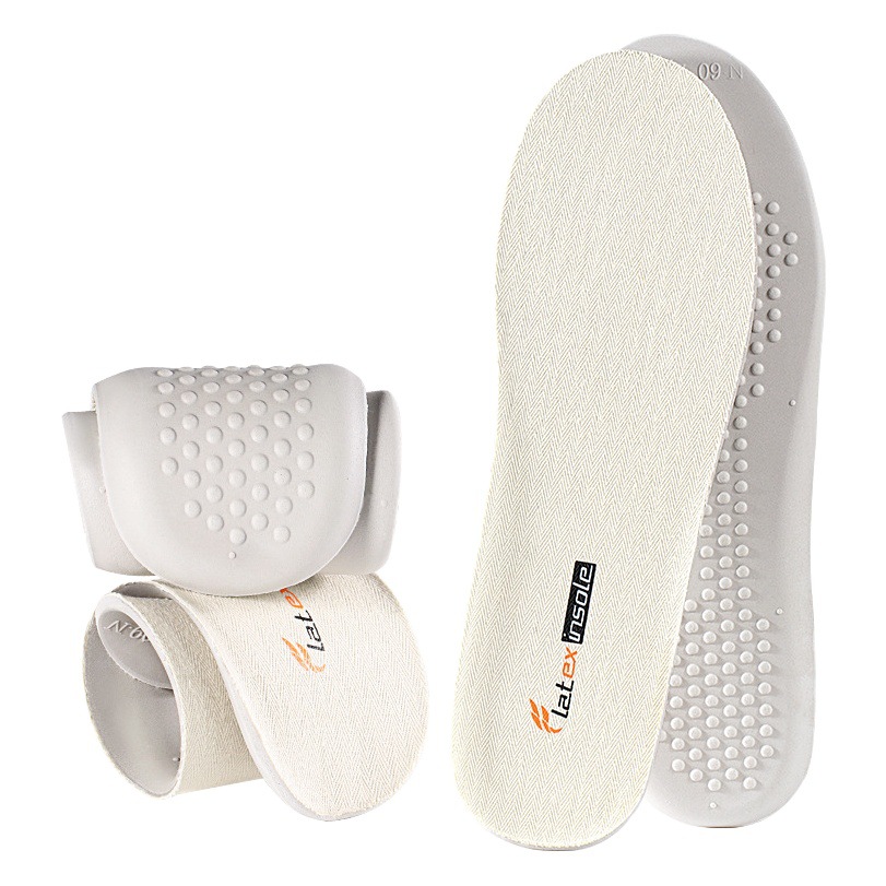 Latex Insole Women's Soft Sole Comfortable Breathable Sweat Absorbing Deodorant Thickened Sports Shock Absorbing Leather Shoes for Men Autumn and Winter