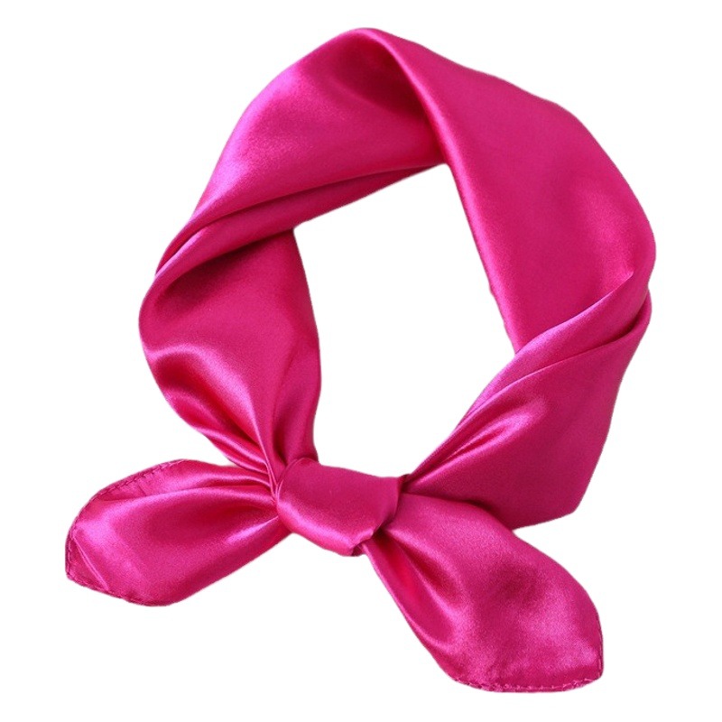 Classic Pure Color Scarf, Versatile Women's Silk Scarf, Fashionable Small Square Scarf, Professional Scarf, Hair Tie, 60cm Small Square Scarf, New Style
