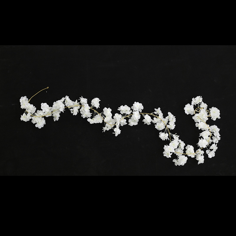 Picture of Cherry Blossom Rattan Flower Winding Air Conditioning Duct Vine Shaded Flower Tree Simulation Peach Blossom Decorative Flower Vine Artificial Flower Vane