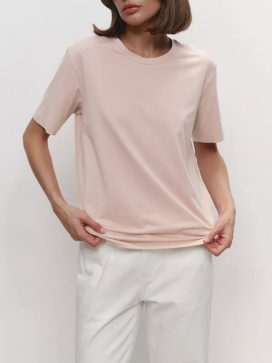 Picture of Cross-Border Short-Sleeved T-Shirt European and American 2025 Summer New Women's Fashion Casual Home Work Clothing Versatile Round Neck Short-Sleeved T-Shirt