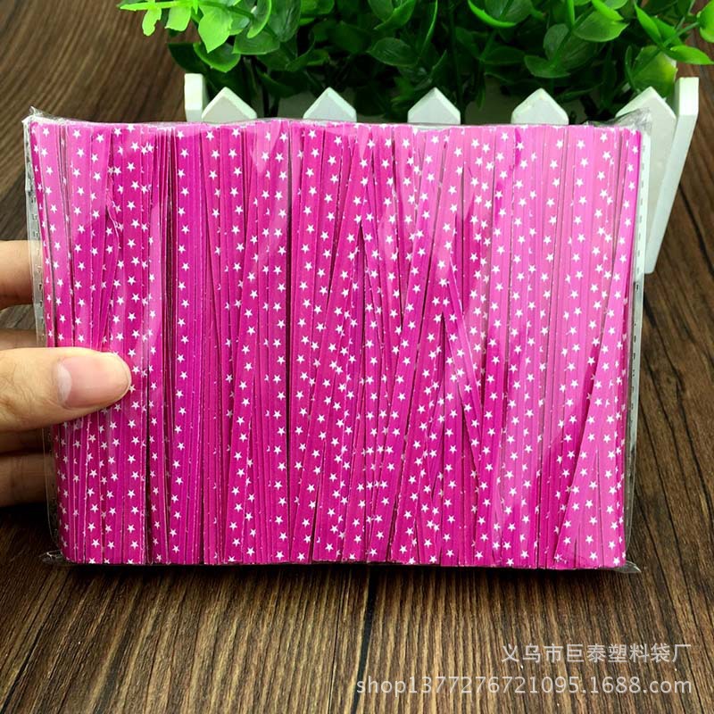 Factory wholesale Kraft paper baking tie wire gold coated plastic wire tie high quality environmental protection tie 10cm