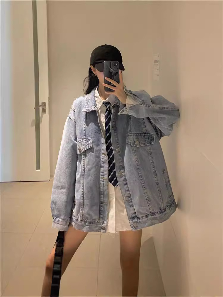 Denim Jacket Women's Autumn and Winter Korean Style Loose 2025 New Trendy Harajuku Style Popular Versatile Hong Kong Style Top Fashion
