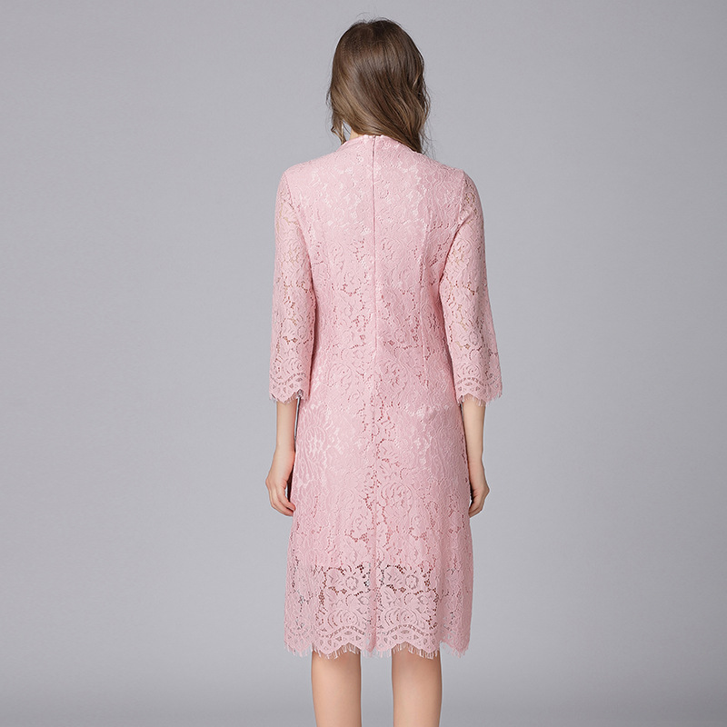 Picture of European and American fashion Chinese style cheongsam lace dress Spring and Autumn New style court temperament brand skirt