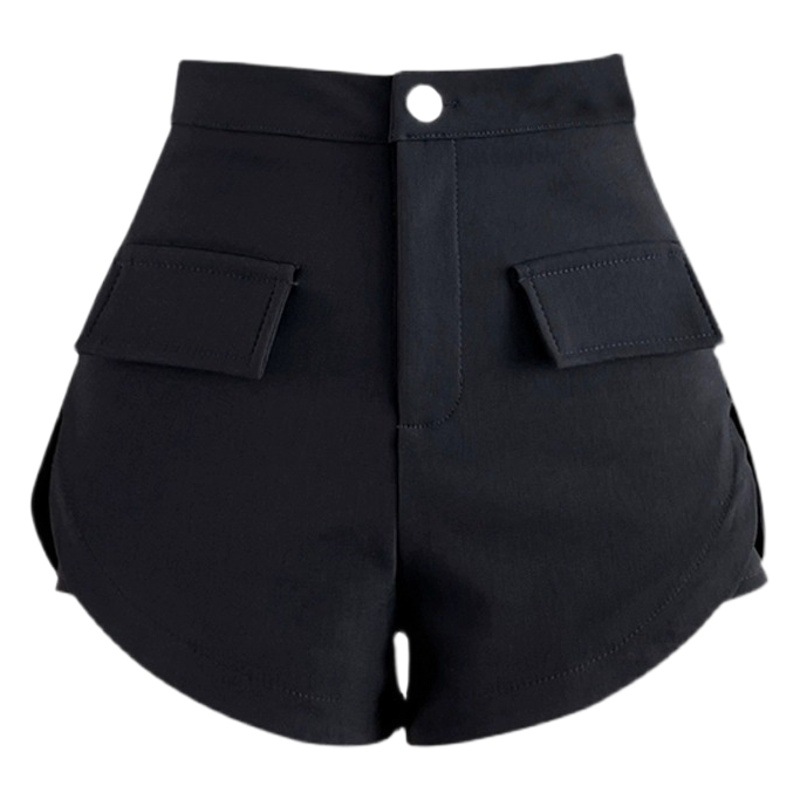 Black Suit Shorts for Women New Autumn and Winter with Boots Wide-Leg Casual Pants for Outer Wear High-Waisted A-Line Leggings Boot Pants