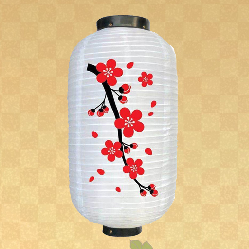 Picture of Japanese Style Lantern and Korean Style Folding Mid-Autumn Silk Cloth Lantern Chandelier Plum Blossom Ancient Style Sushi Dish Decoration