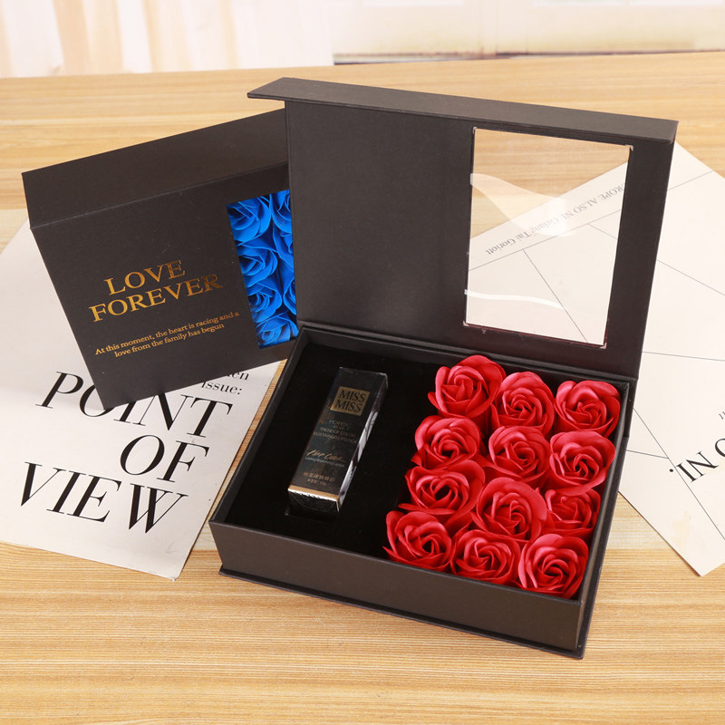Picture of Flip-Top Soap Eternal Rose Lipstick Gift Box Creative Teacher's Day Gift Rectangular Ready-Made Packaging
