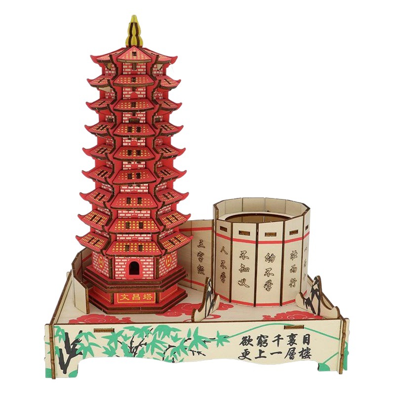 Stall supply wooden 3d puzzle educational children's toys hot sale night market stall College student toys wholesale