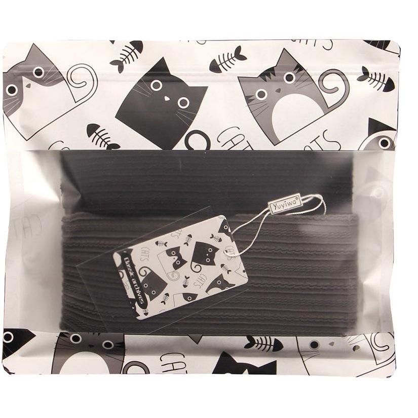 White Kraft paper packaging bag underwear socks self-sealing children's clothes cartoon transparent window leggings hanging bag spot