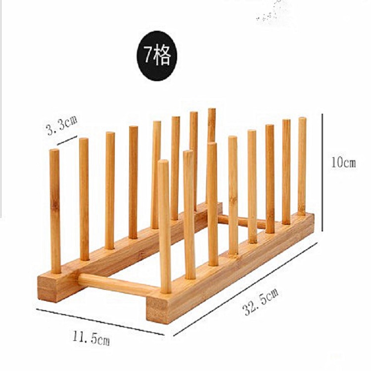 Picture of Factory Wholesale Bamboo Drain Rack Bowl Rack Kitchen Rack Wooden Chopping Board Dishes Plate Shelf Tea Cake Bracket