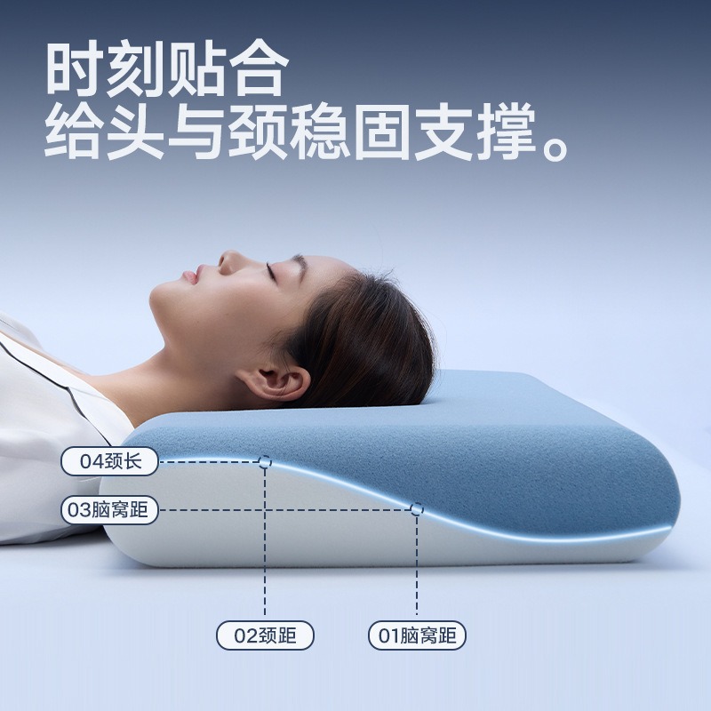 Picture of Foreign Trade Cross-Border Slow Rebound Memory Foam Pillow Hotel Cervical Spine Pillow Core Kidsren's Ice Silk Super Soft Side Sleeping Pillow