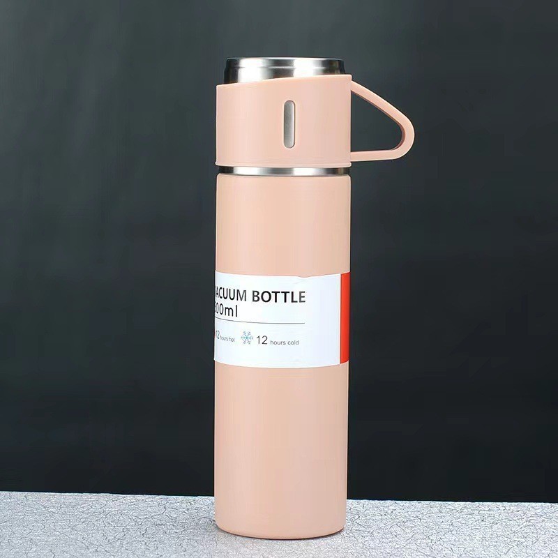 Picture of One Cup Three Lid Thermos Portable Fashion in stock Business Event Gift Box suit Stainless Steel Cup Engraving Logo