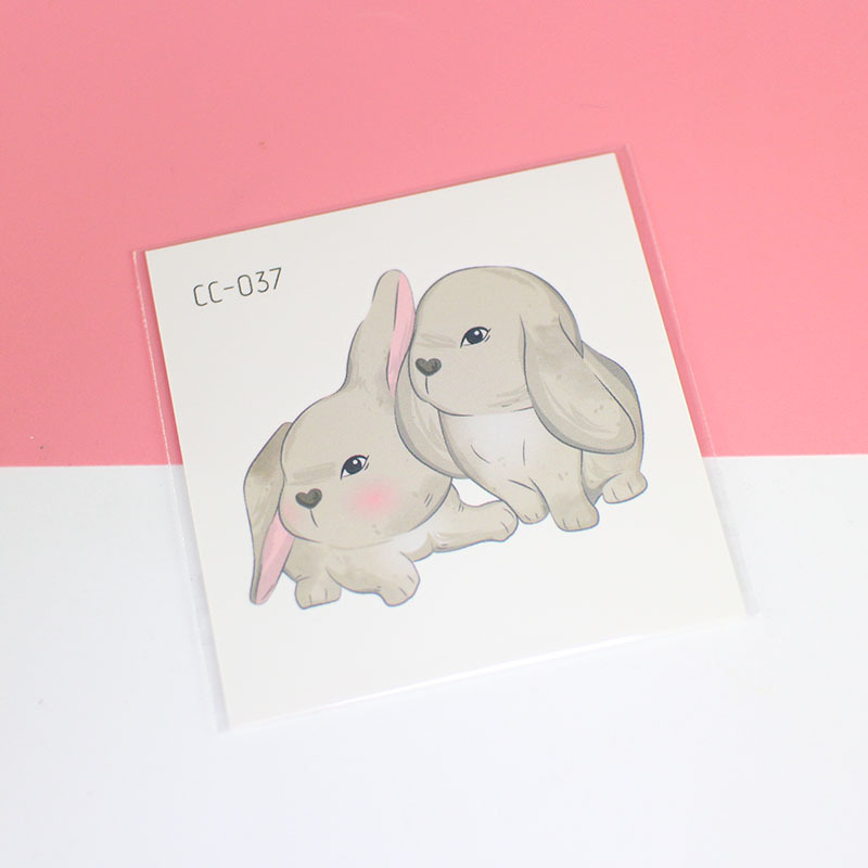 Picture of Cat and Dog Tattoo Stickers Waterproof Girls/Kidsren Cute Little Stickers Cartoon Animal Pet Tattoo Stickers