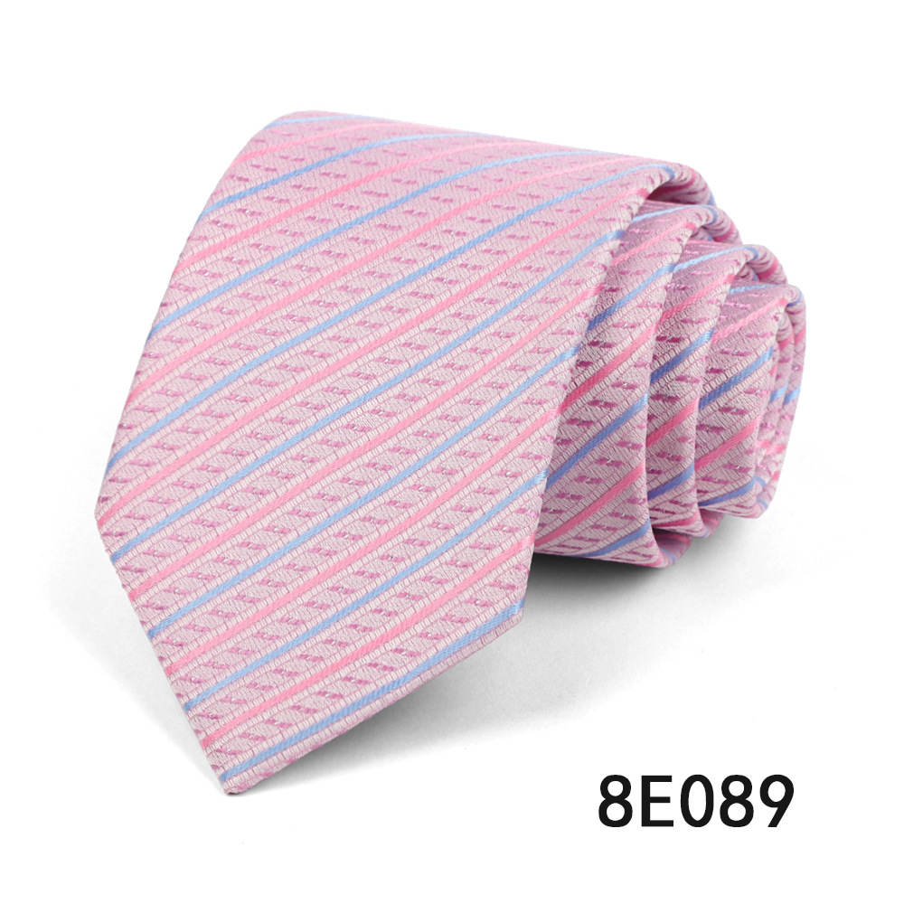 Picture of Men's Tie Business Casual Stripesd Tie 8cm Polyester Jacquard Embroider Print Tie Wholesale Formal Wear