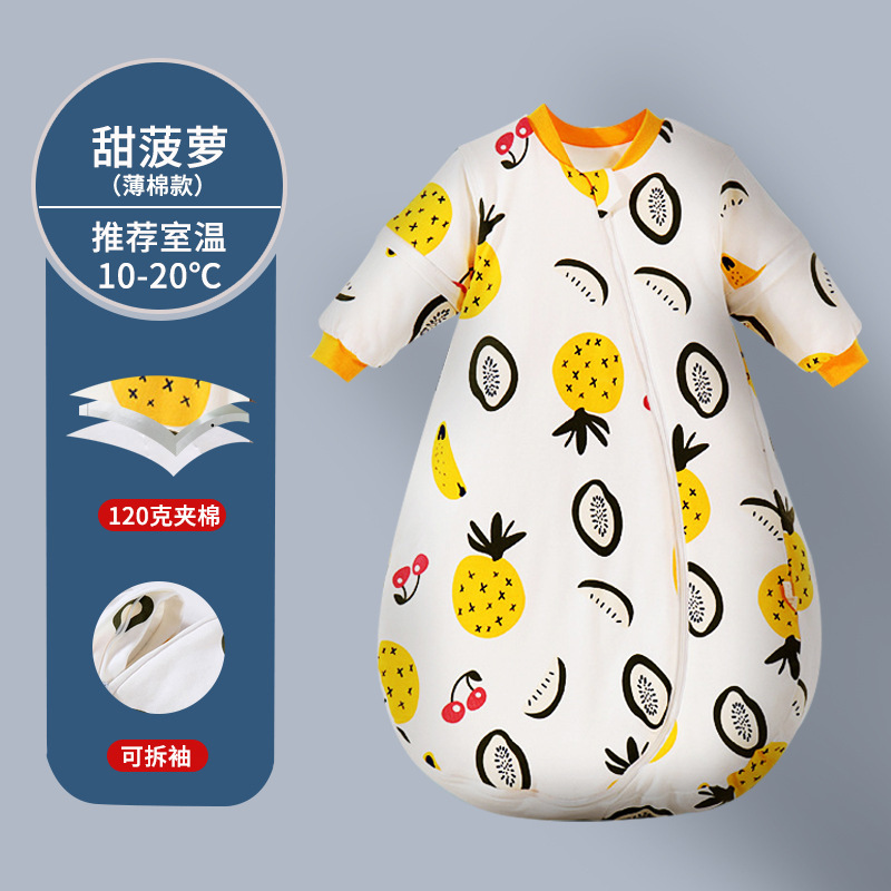 Picture of Aishiyi Antibacterial Baby Cotton Sleeping Bag Children's Sleeping Bag Spring, Autumn and Winter All-In-One Detachable Sleeves Baby Anti-Kick Quilt