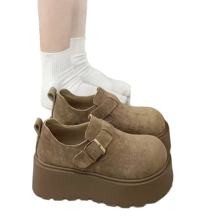 Picture of Small thick-soled 7cm heightened Birkenstock women's 2025 autumn new retro pedal lazy loafer shoes